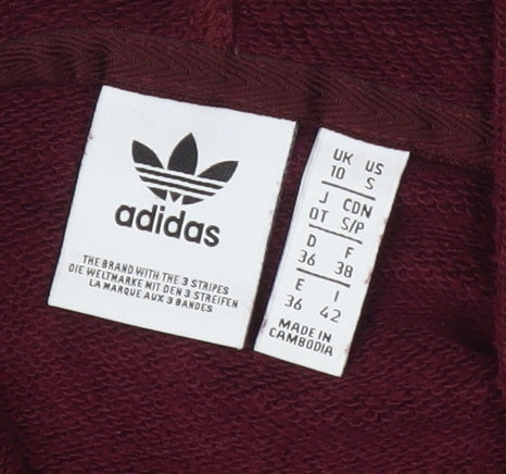 Adidas Women's Red Pullover Hoodie, Size 10, Sports Style
