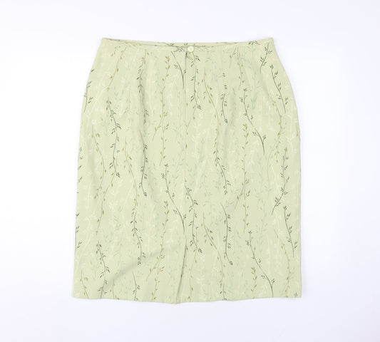 Eastex Women’s Green Floral Midi Skirt, Size 16