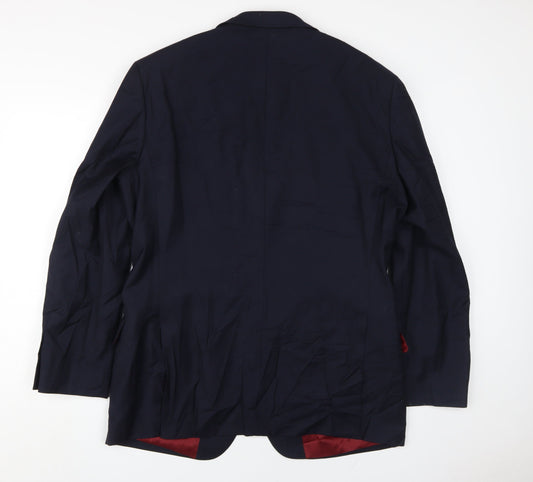 T.M. Lewin Men's Blue Wool Blazer, Size 43R