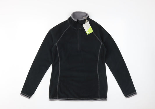 Mountain Warehouse Women's Black Fleece Henley Sweatshirt S