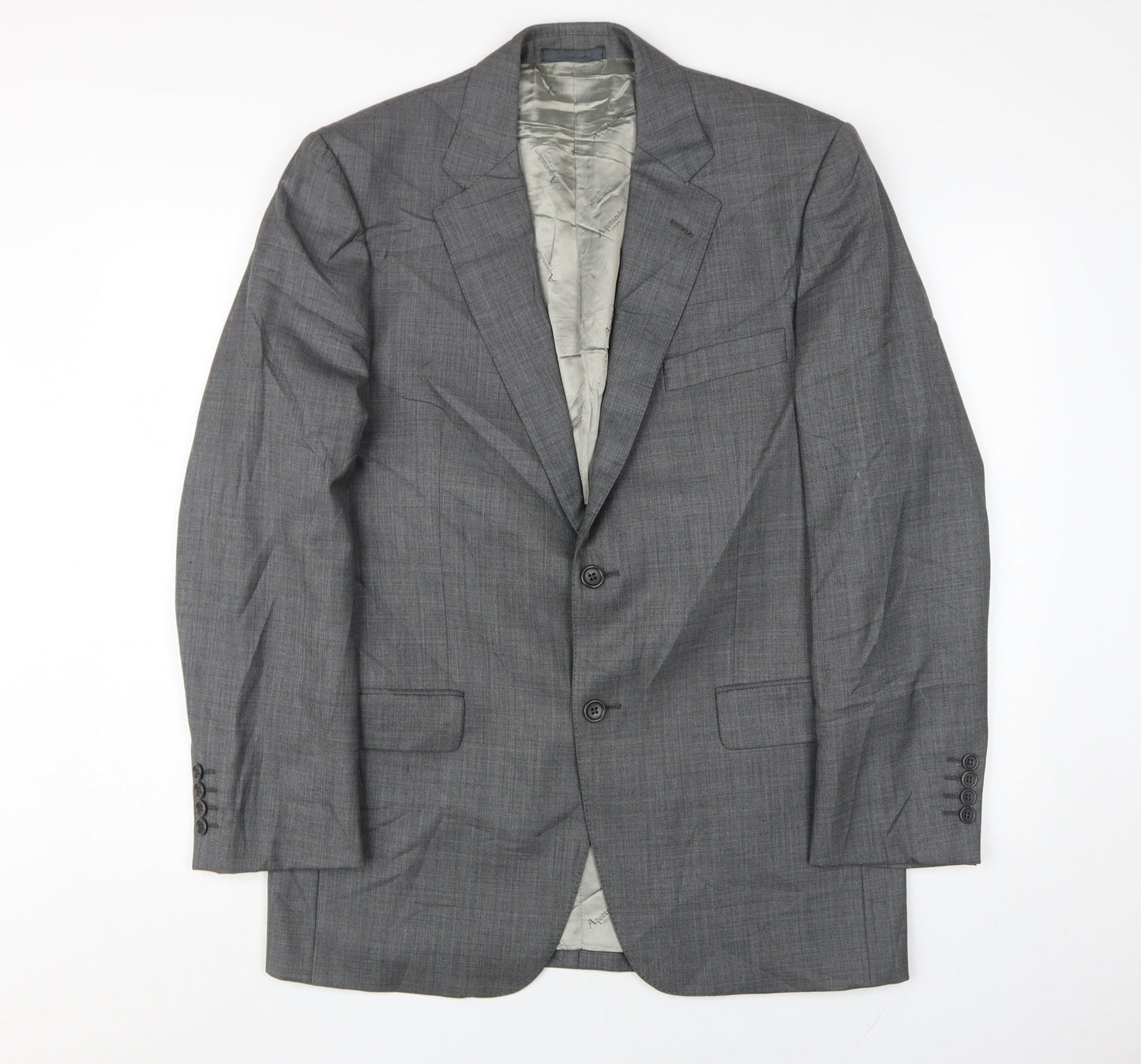 Aquascutum Men's Grey Blazer, Size 40R, Business Formal