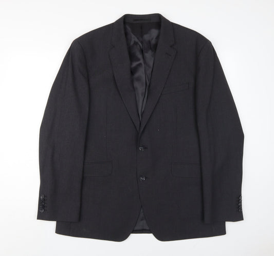 T.M. Lewin Men's Slim Fit Black Blazer 43R