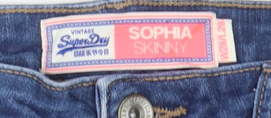 Superdry Women's Blue Skinny Jeans W28/L28 Stylish