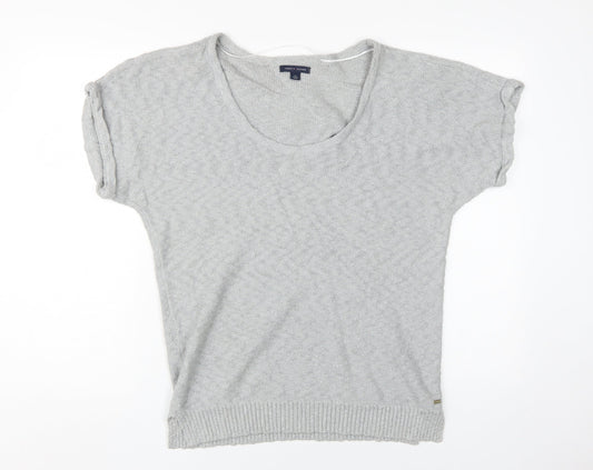 Tommy Hilfiger Women's Grey Knit T-Shirt, Size L, Casual