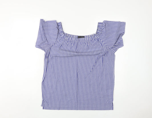 Womens UK Size XS Banana Republic Blue Cotton Blend Blouse