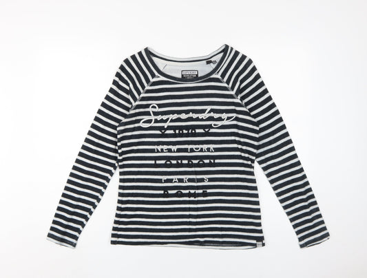 Superdry Women's Black Striped Long Sleeve T-Shirt