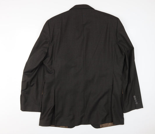 Austin Reed Men's Brown Blazer 44 Regular Wool Two-Button