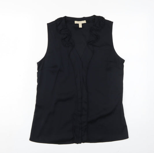 Womens UK Size 4 Banana Republic Black Nylon Blend Blouse