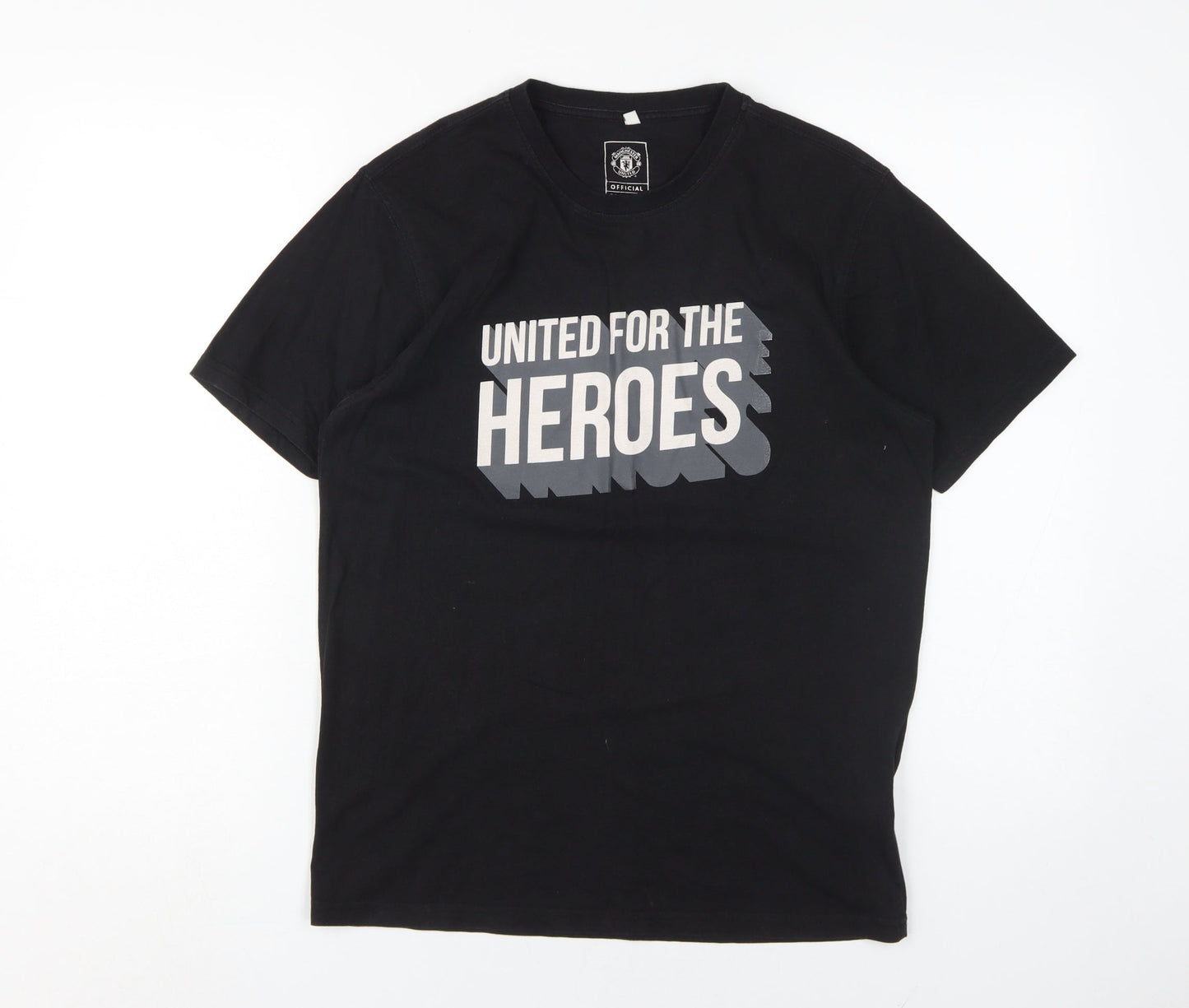 Manchester United Men's Black S T-Shirt, Sports Graphic