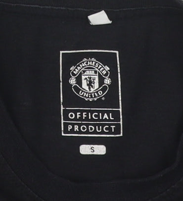Manchester United Men's Black S T-Shirt, Sports Graphic