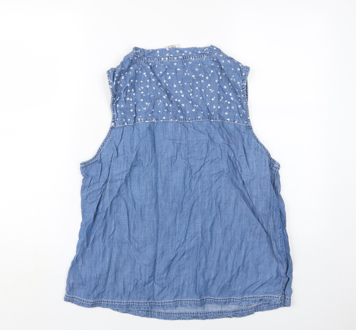 Weird Fish Women's Blue V-Neck Tank, Size 18