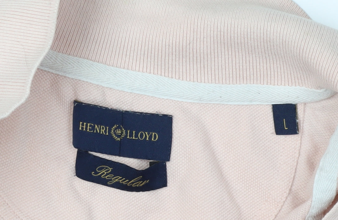 Henri Lloyd Men's Pink Regular Fit Polo Shirt L
