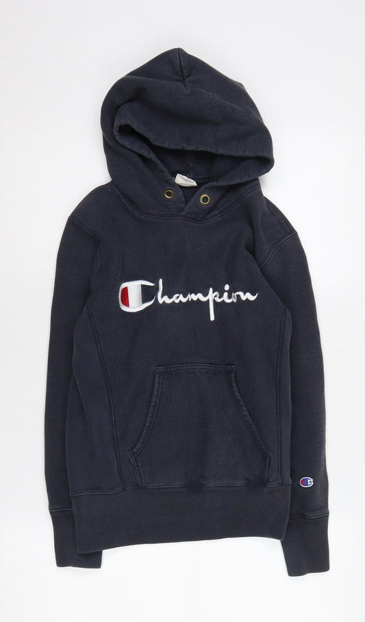 Champion Unisex Black Pullover Hoodie XS