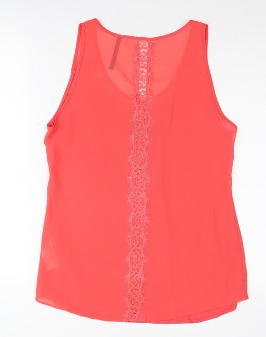 Womens UK Size 14 Karen Millen Red Viscose Blend Tank