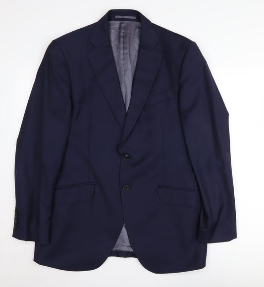 Charles Tyrwhitt Men's Blue Slim Wool Blazer 40R