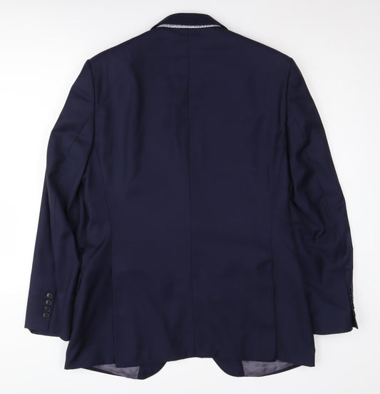 Charles Tyrwhitt Men's Blue Slim Wool Blazer 40R