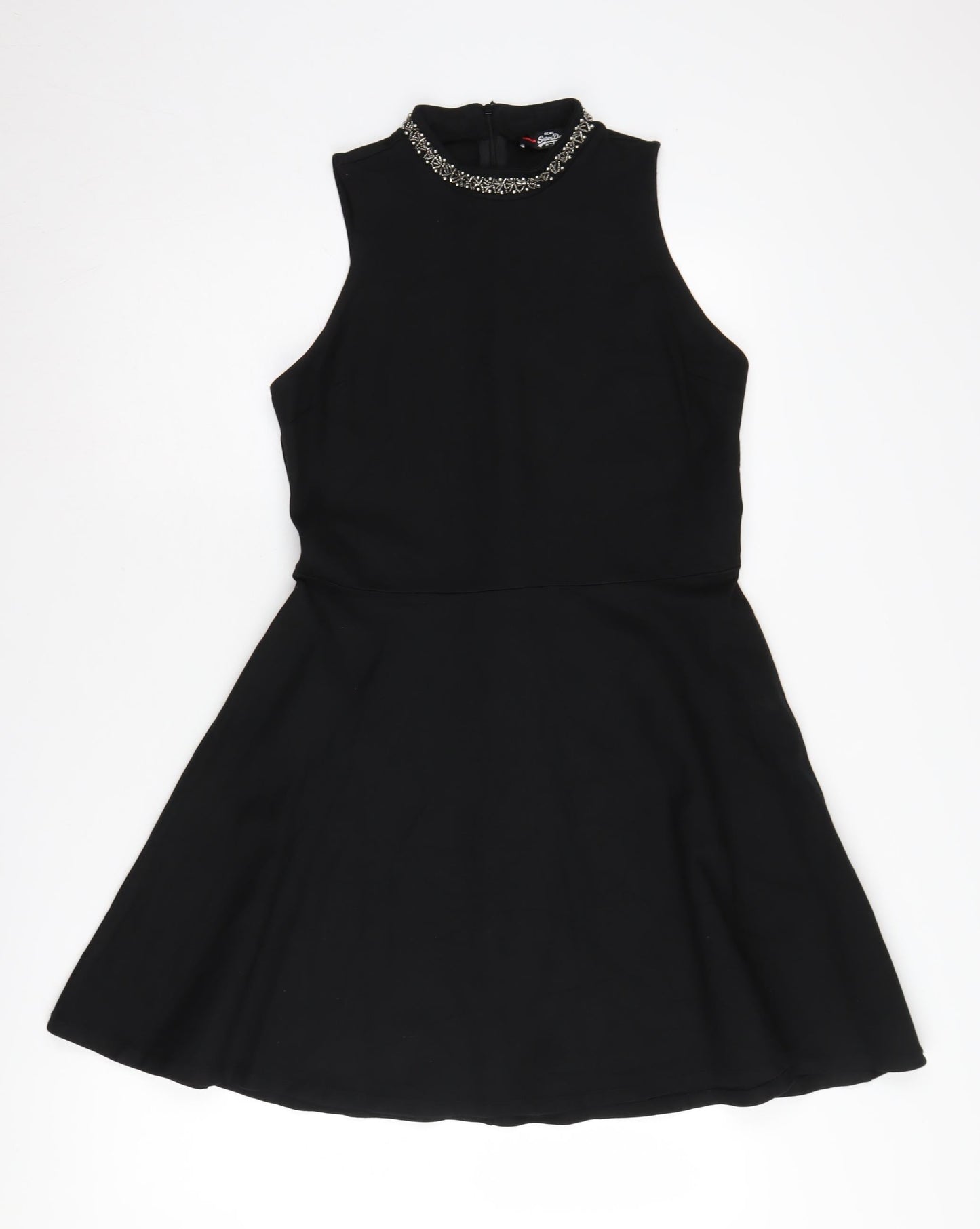 SuperDry Women's Black Sleeveless Skater Dress