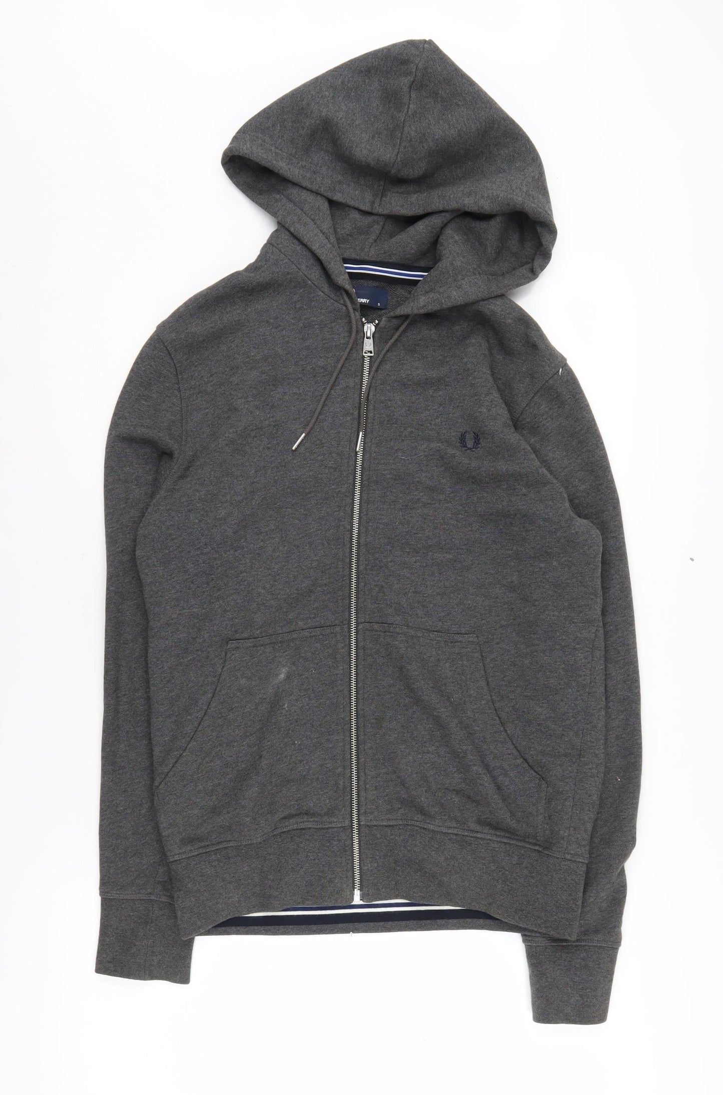 Fred Perry Men's Grey Full Zip Hoodie, Size S