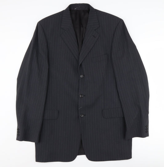 Austin Reed Men's Black Striped Suit Jacket 42 Long Classic