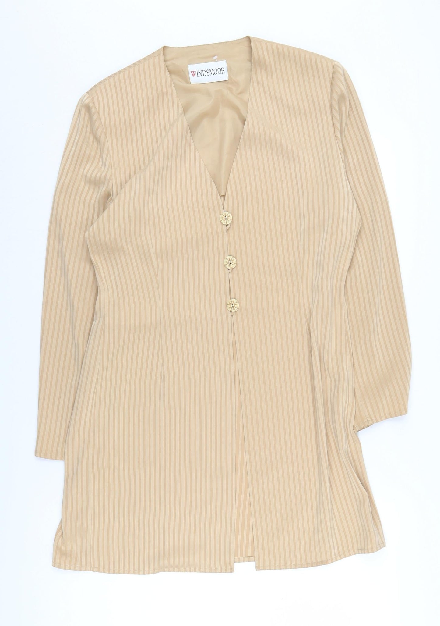 Windsmoor Women's Beige Striped Long Sleeve Blouse