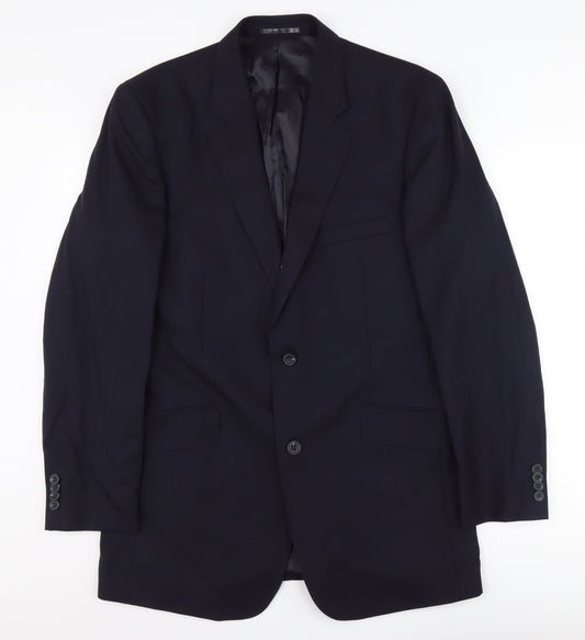 T.M. Lewin Men's Black Wool Blazer Size 40L Formal