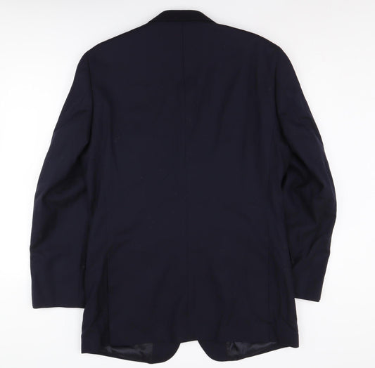 T.M. Lewin Men's Black Wool Blazer Size 40L Formal