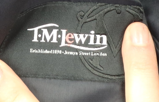 T.M. Lewin Men's Black Wool Blazer Size 40L Formal