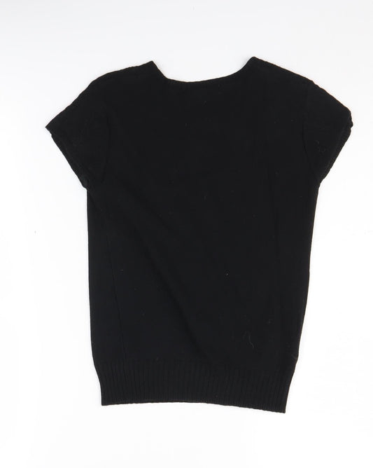 Laura Ashley Women's Black Silk Blend Pullover Jumper Size 8