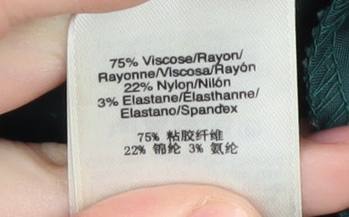 DKNY Women's Green Straight Trousers, Size 4, Casual Chic