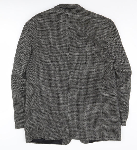 Austin Reed Men's Grey Check Wool Blazer, Size 54 UK 44, Formal