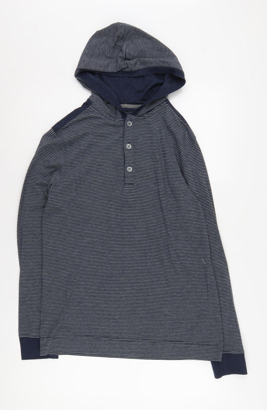 Banana Republic Men's Blue Henley Hoodie M