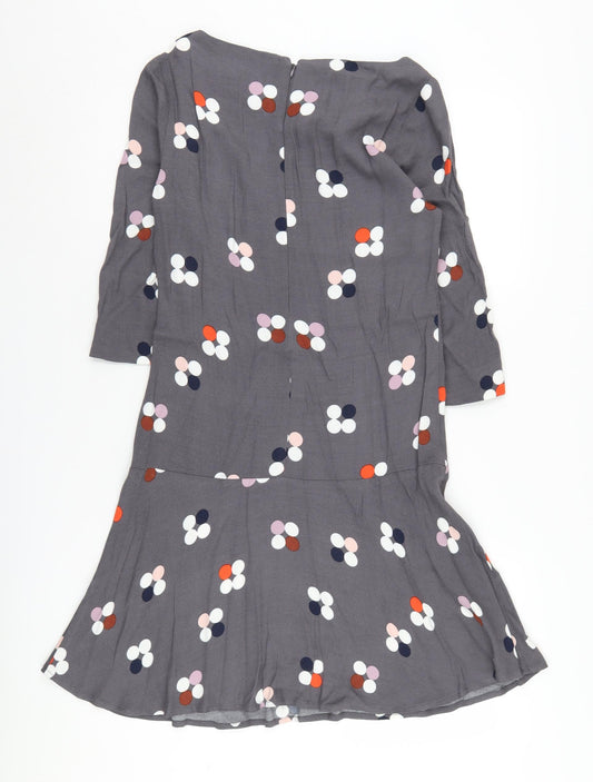 White Stuff Women's Grey Floral Knee Length Shift Dress