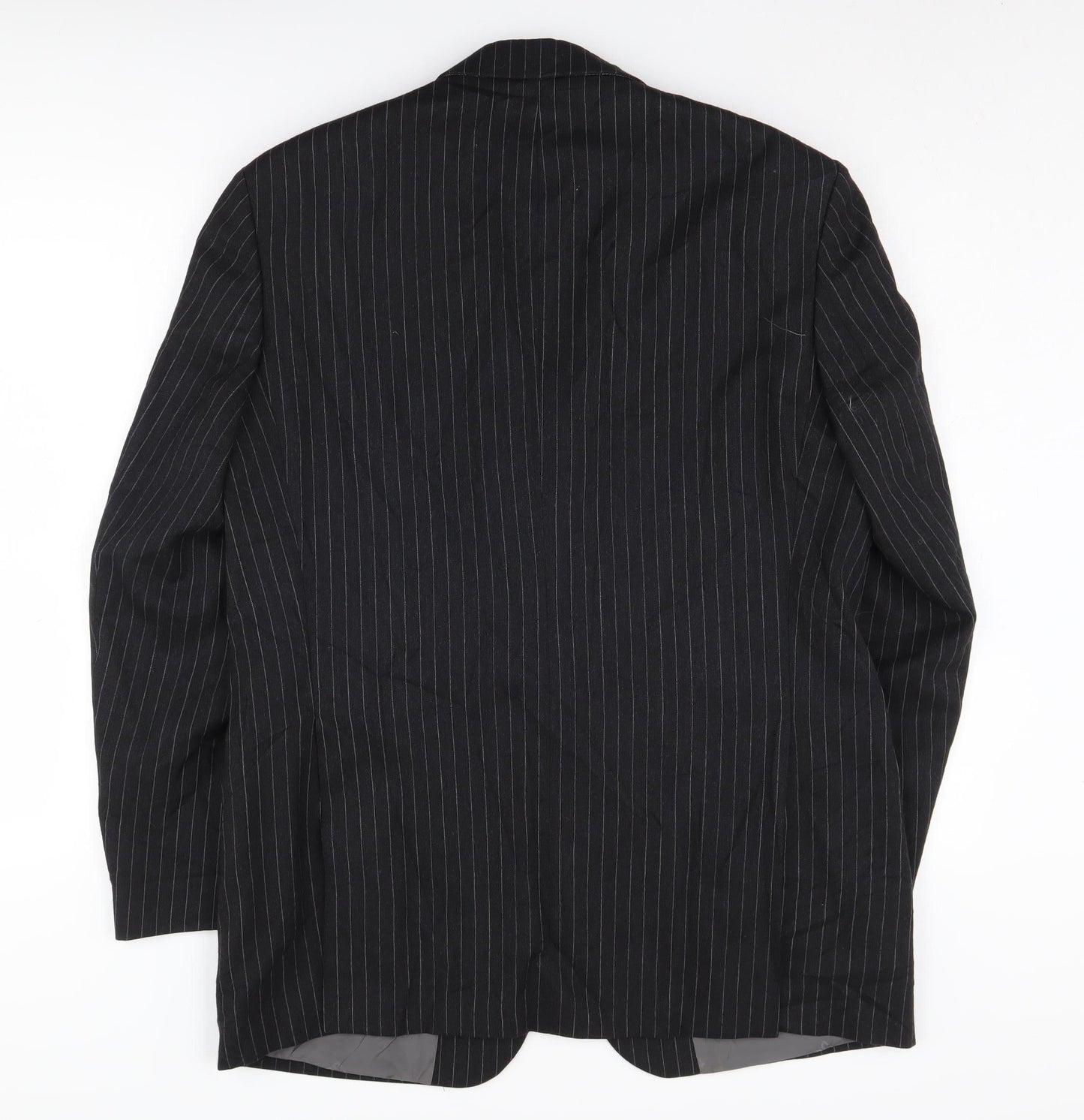DAKS Men's Black Striped 40R Blazer Classic Style