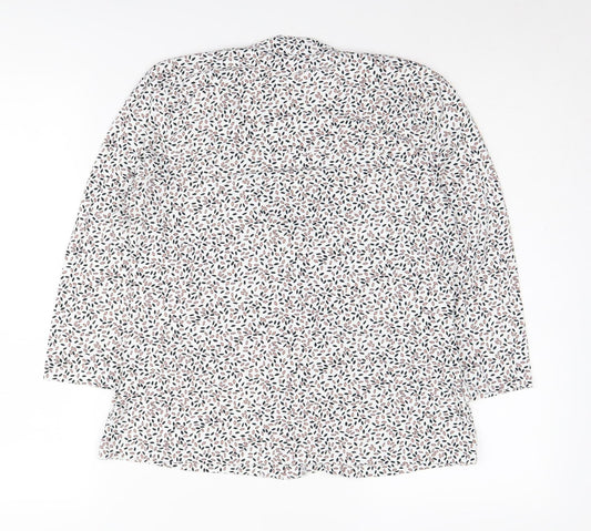 Hobbs Women's White Floral Wrap Blouse M