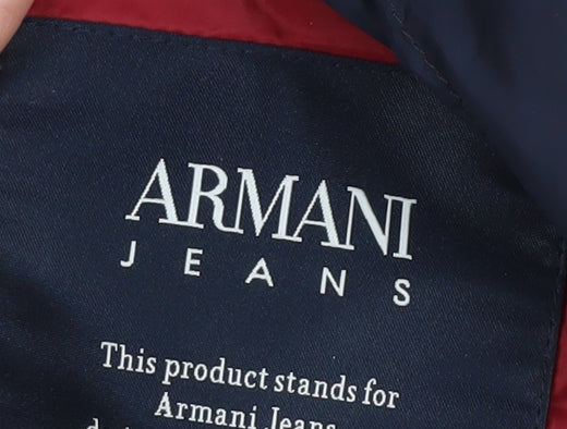 Armani Jeans Men's Red Puffer Waistcoat, Size 52