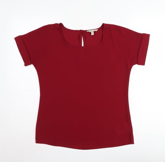 Womens UK Size XS Banana Republic Red Polyester Blouse