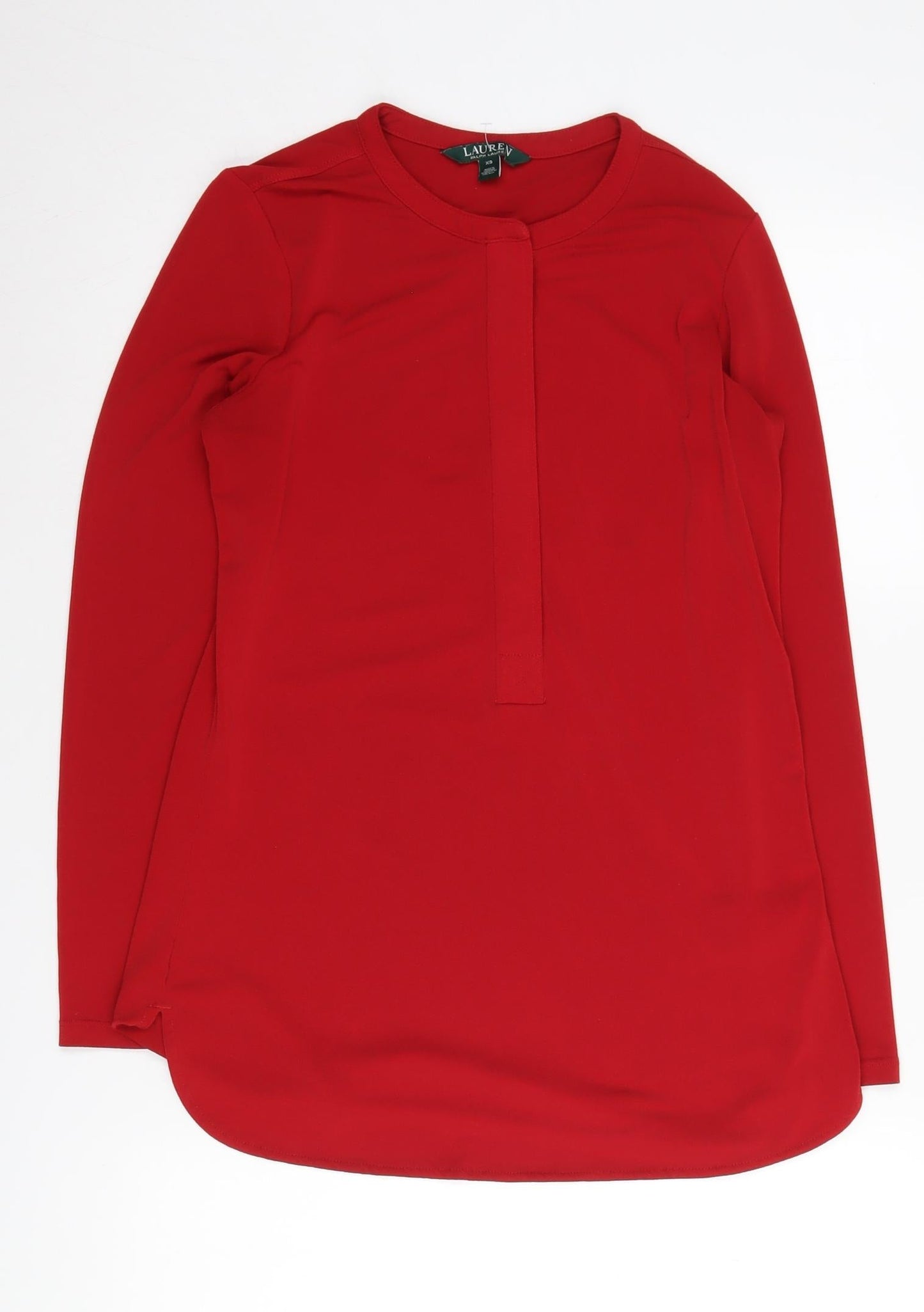 Ralph Lauren Women's Red XS Basic Long Sleeve Blouse