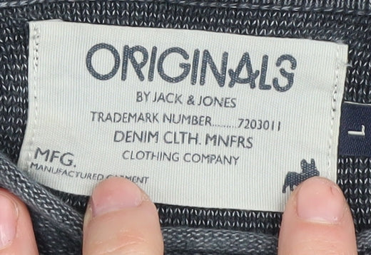 Jack & Jones Men's Grey Pullover Jumper, Size L