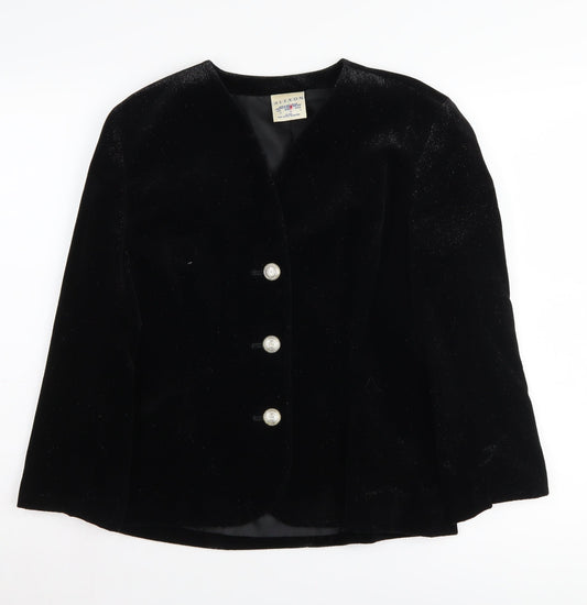 Alexon Women's Black Velvet Suit Jacket Size 10