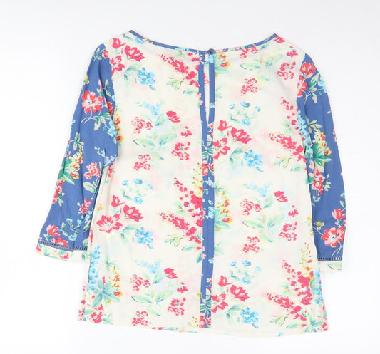 Cath Kidston Women's Floral Multicoloured Boat Neck Top Size 6