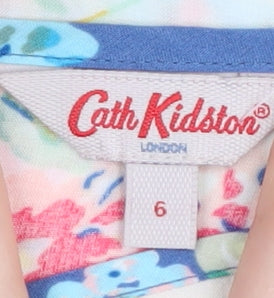 Cath Kidston Women's Floral Multicoloured Boat Neck Top Size 6