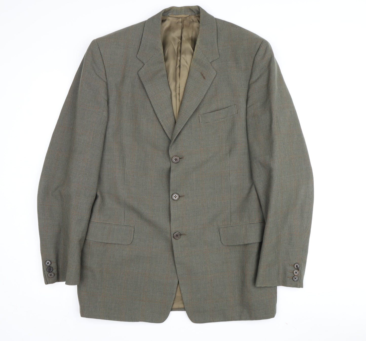 DAKS Men’s Green Check Wool Blazer, Size 38