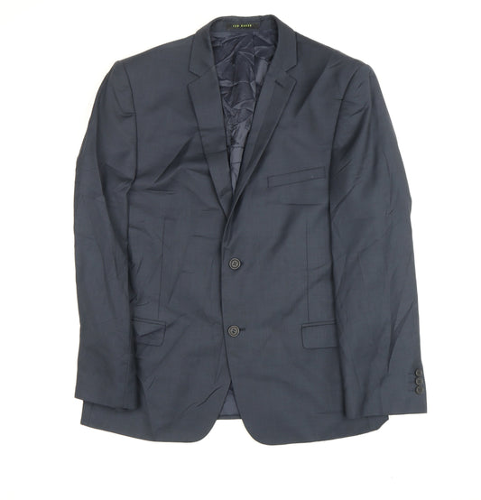 Ted Baker Men's Grey Blazer, Single-Breasted, Size 42S