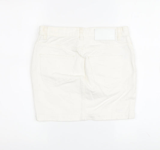 Diesel Women's White Denim Skirt, Size 4, Casual Summer Style