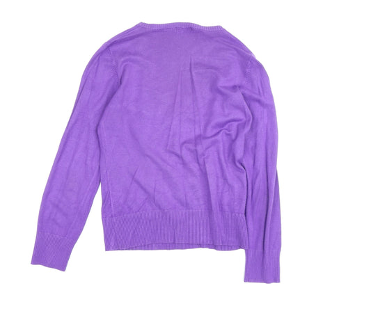 Austin Reed Women’s Purple Scoop Neck Wool Blend Jumper M