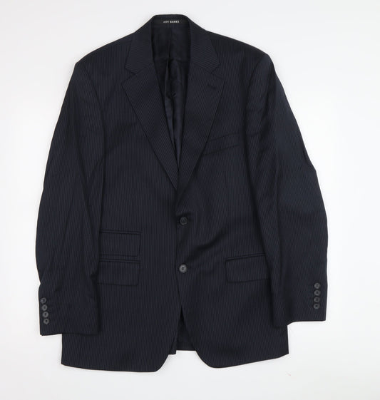 Jeff Banks Men's Black Pinstripe Blazer, Size 38R