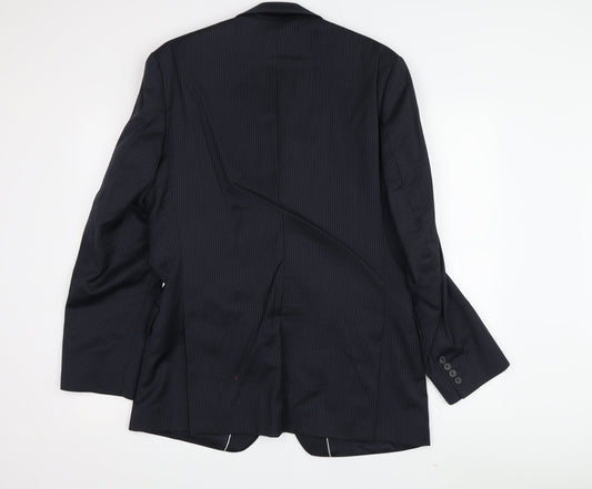 Jeff Banks Men's Black Pinstripe Blazer, Size 38R