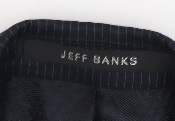 Jeff Banks Men's Black Pinstripe Blazer, Size 38R