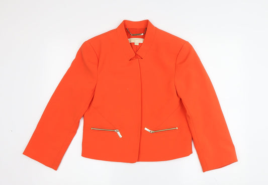 Michael Kors Women’s Orange Jacket, Size 4, Zipped Pockets