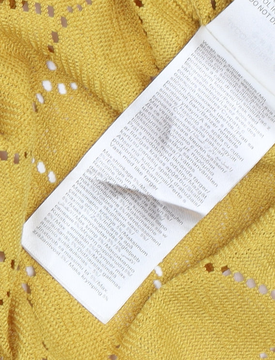 Brand and care label for Jacqueline de Yong Women's Yellow Cardigan XS